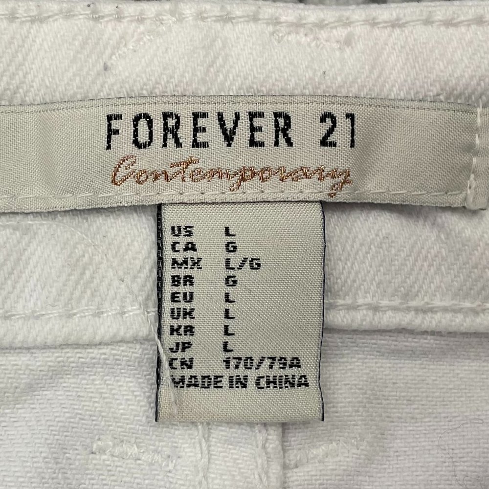 FOREVER 21 WHITE DENIM SKIRT - Picture 3 of 4
